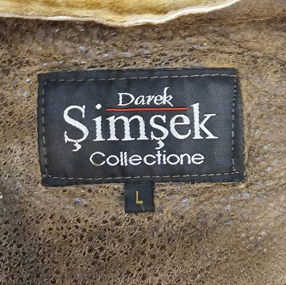 DAREK SIMSEK Collectione SZ-L,leather sheepskin coat with natural fur hood - Picture 9 of 12